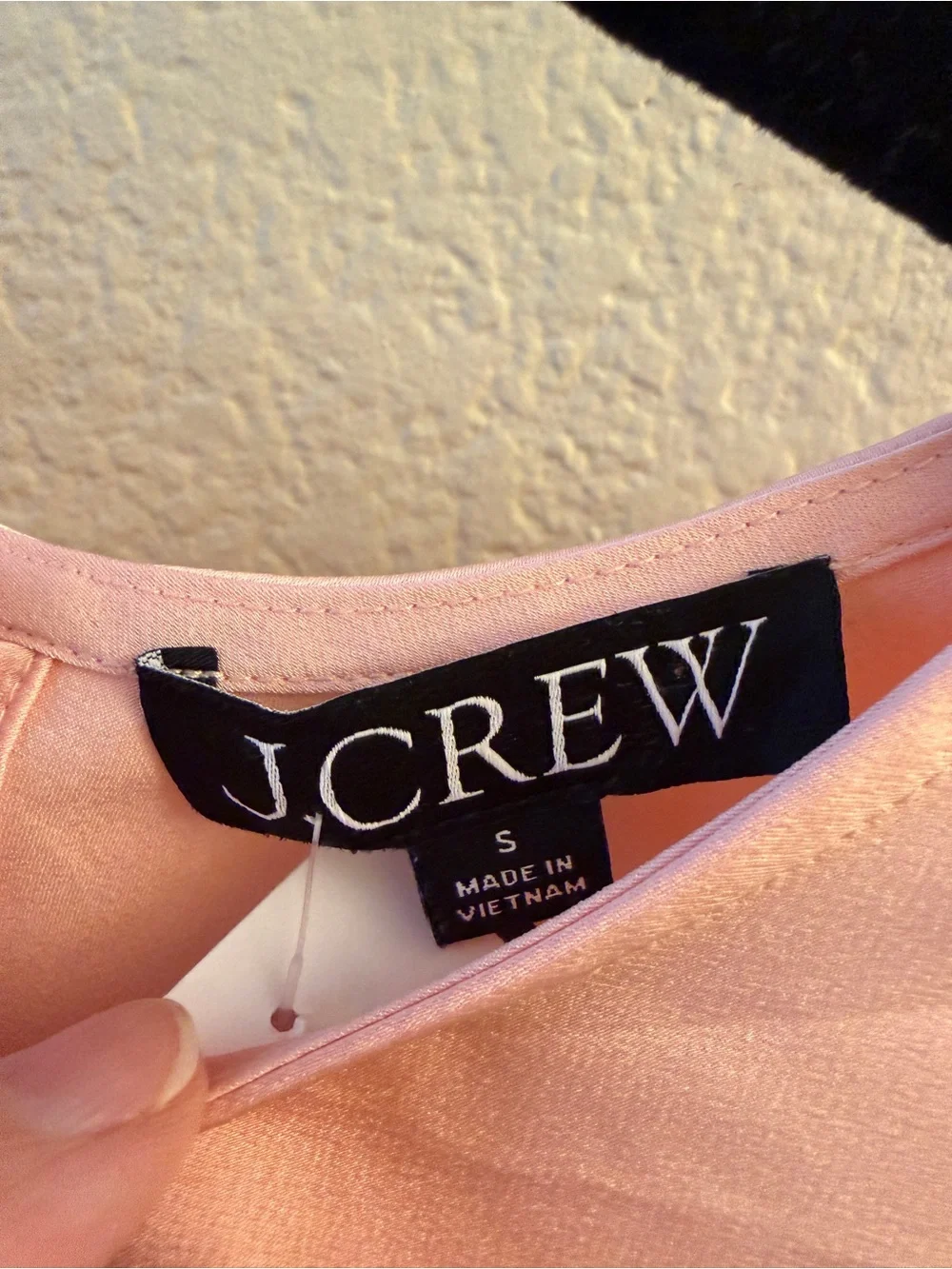J. Crew Light Pink Short-Sleeve Satin Tee